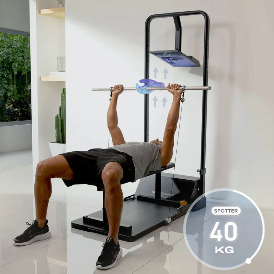 Barbell with spotter mode
